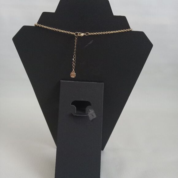 Monet Jewelry Gold Toned Simulated Pearl & Crystal Shimmery Statement Necklace - Picture 2 of 12